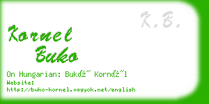 kornel buko business card